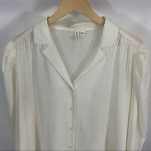 NEW Treasure & Bond Puff Sleeve  Button Up Blouse